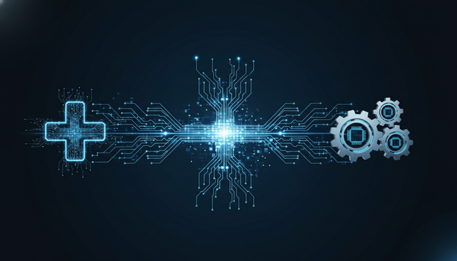 Visual representation of AI transformation in healthcare and autonomous testing and open source ecosystems