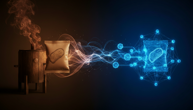 A picture showing a snack business growing into a digital system