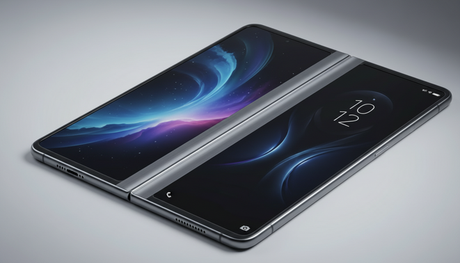 A sleek ultra thin Honor Magic V6 foldable smartphone showing its slim profile and dual AMOLED screens