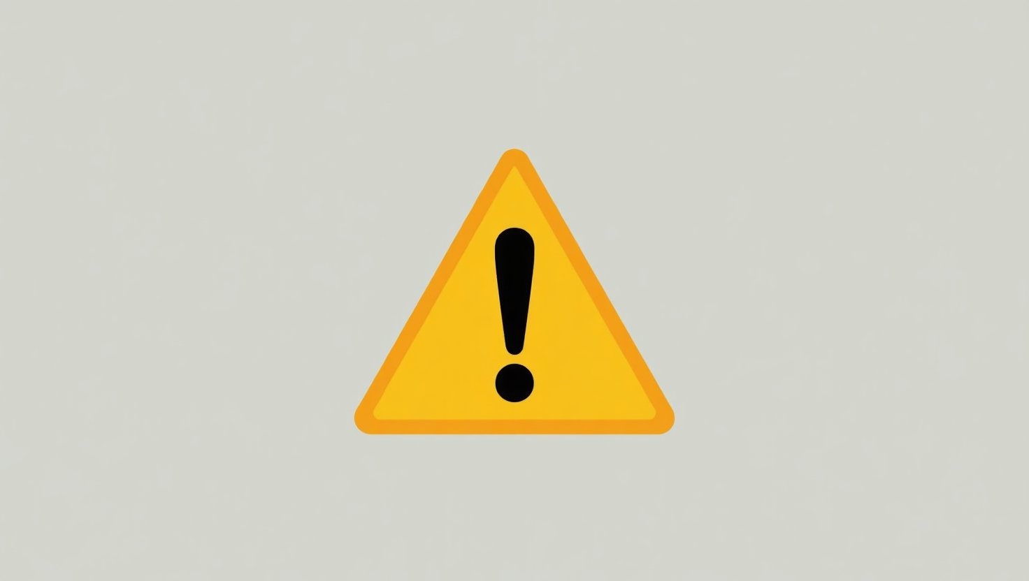 Caution symbol related to AI technology