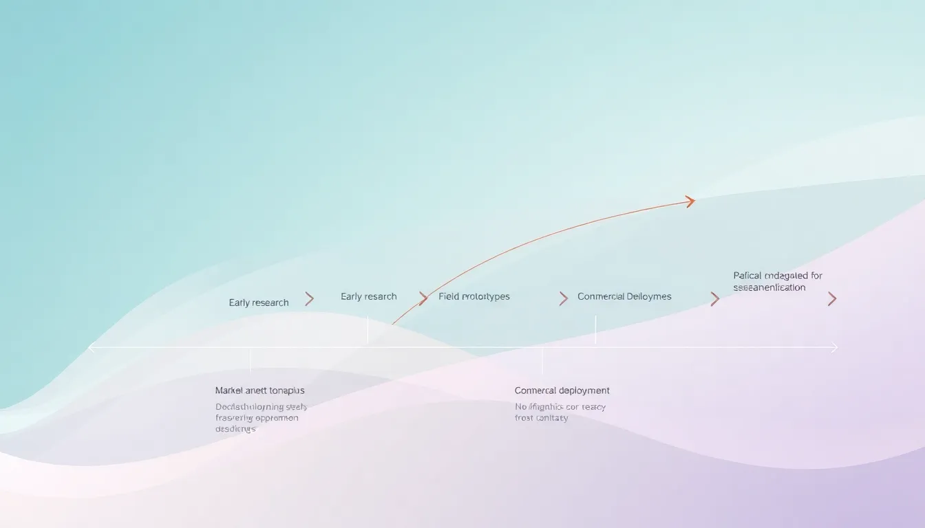 Minimal abstract rendering of market adoption timeline for quantum radar buried objects