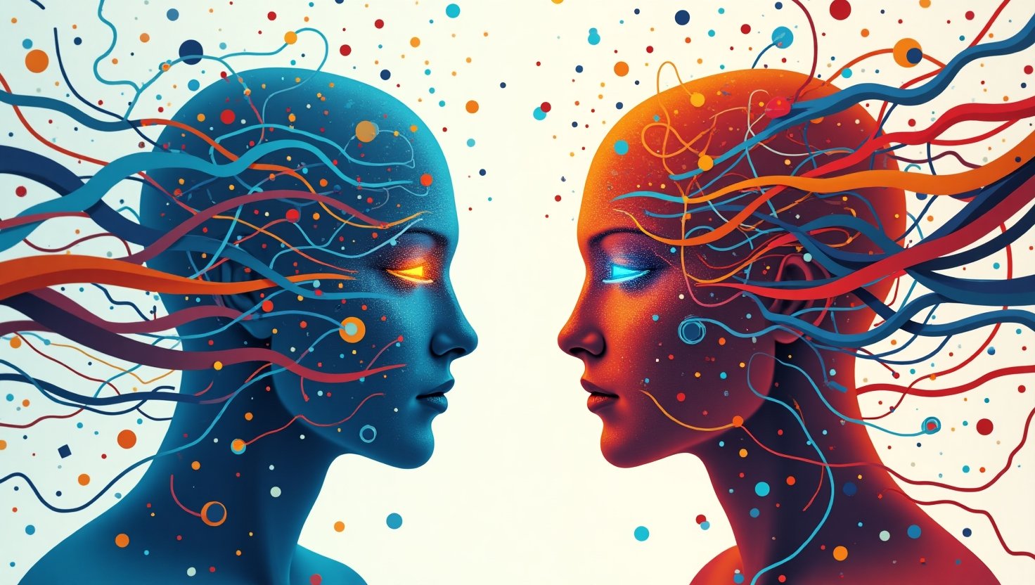 A visual representation contrasting Large Language Models (LLMs) with Advanced Machine Intelligence