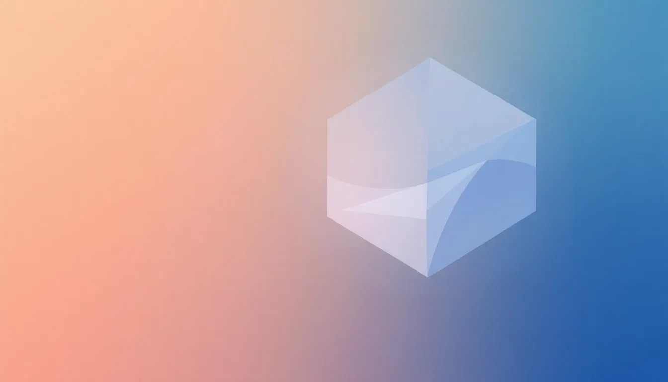 Abstract shapes with a soft gradient representing data and human labor in tech, used as a pacing visual between sections