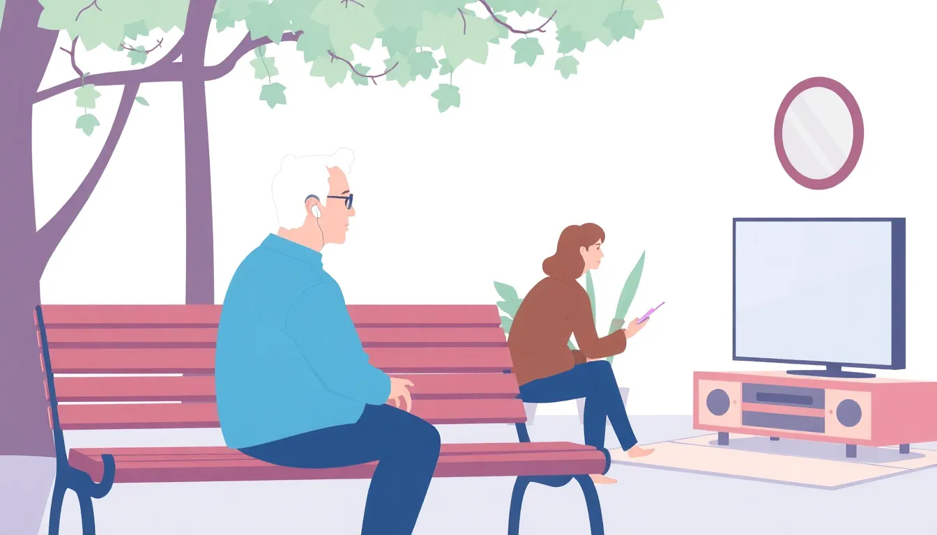 Senior-friendly daily scenario with a hearing aid
