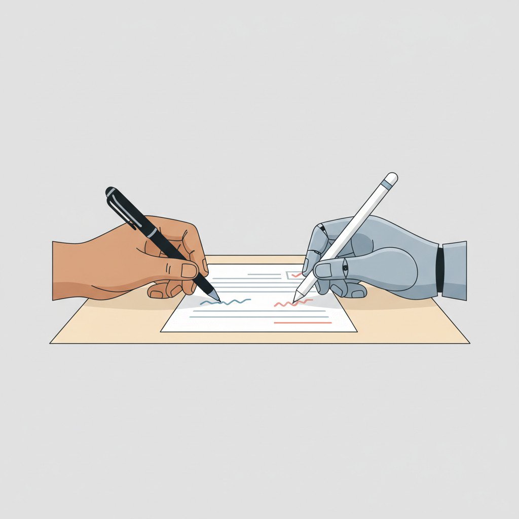 AI and human collaboration illustration