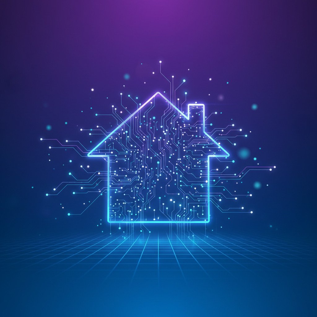 Abstract AI real estate house illustration