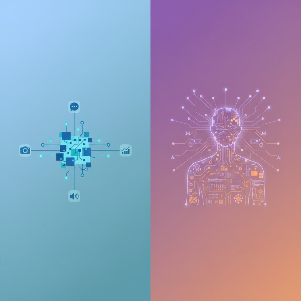 AI vs AGI concept illustration