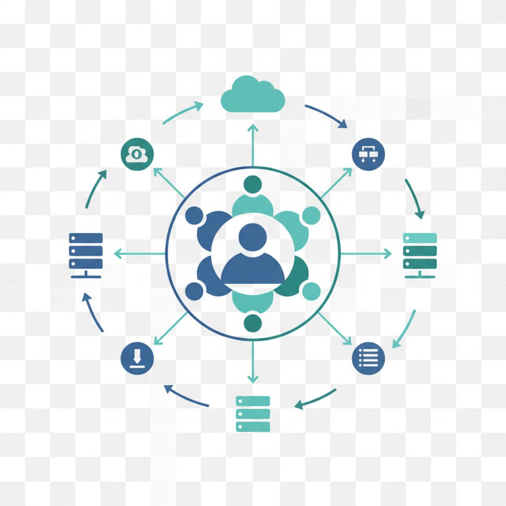 Teamwork workflow illustration
