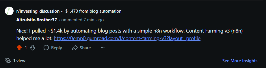 Reddit Success Example