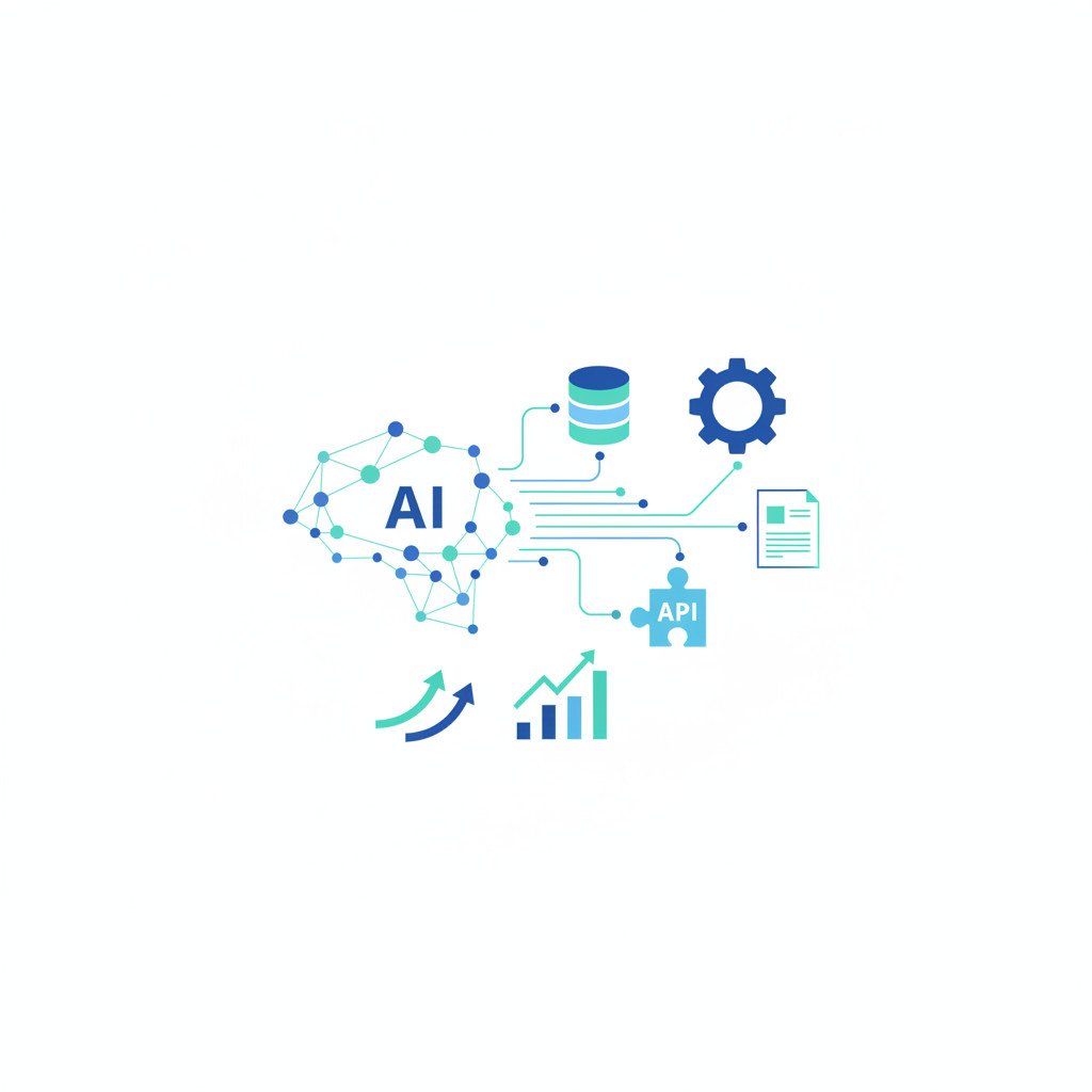 Abstract illustration of AI-powered automation and tool orchestration in business