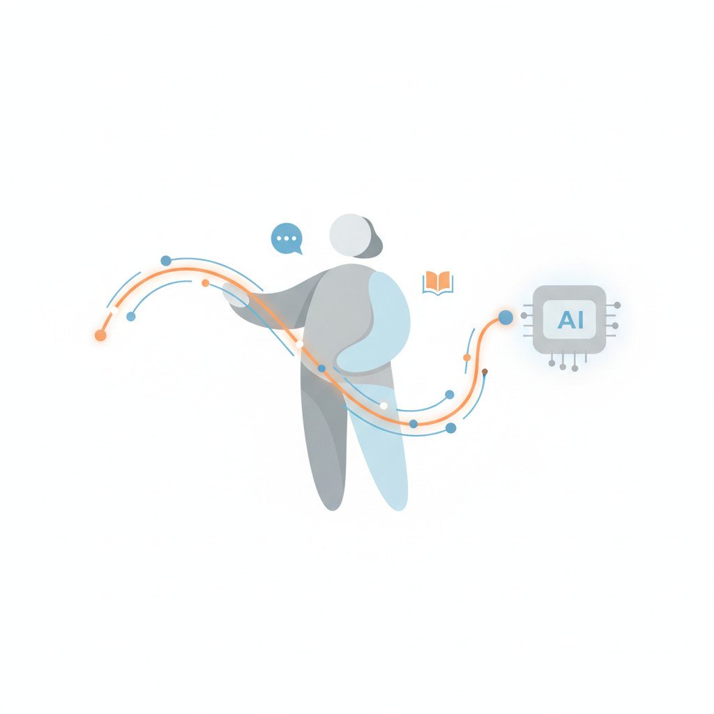 Human-centric AI leadership illustration