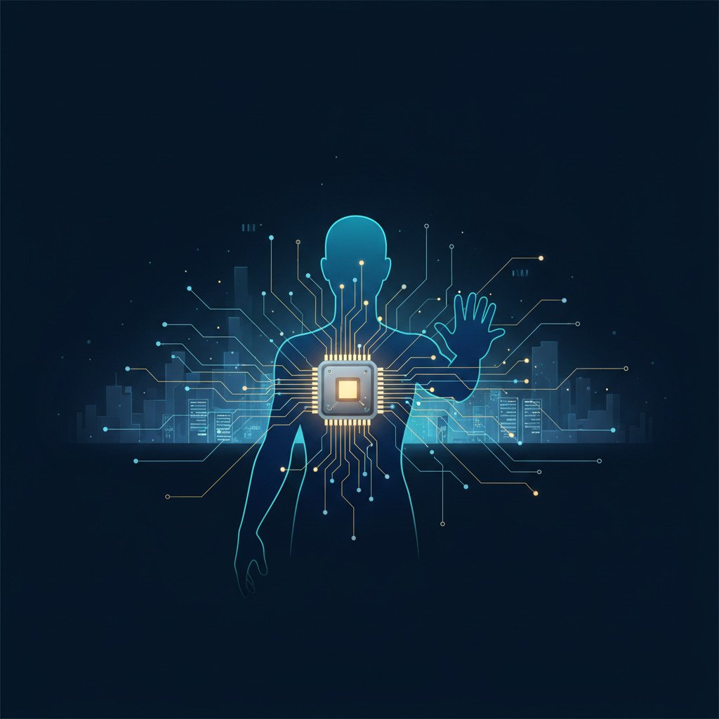 Technology leadership and AI hardware illustration