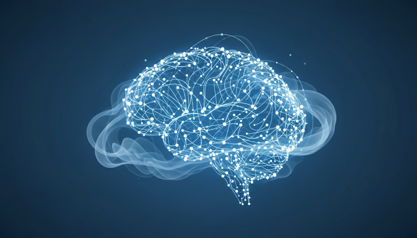 A stylized illustration of an AI brain and cloud network representing the complex ecosystem of AI labs.