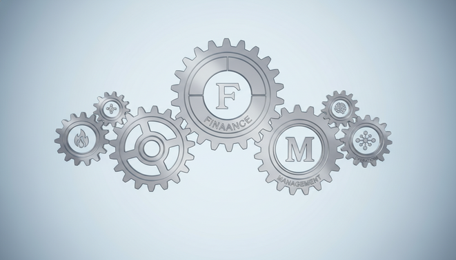 A professional visual showing synchronized gears representing different business functions working together