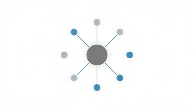 A clean professional diagram of a central node distributing tasks to several smaller nodes representing parallel LLM calls
