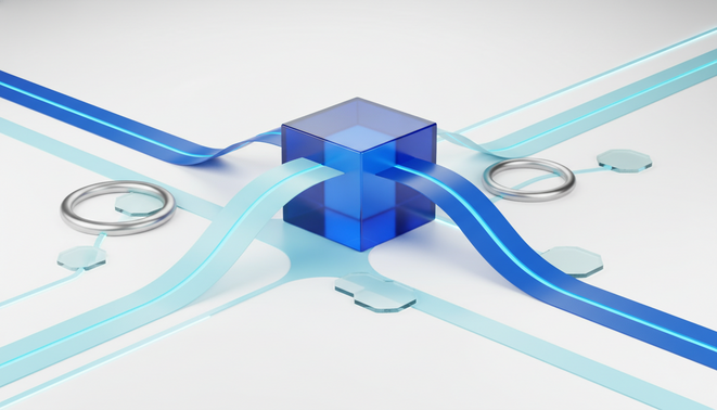 A minimalist and professional abstract image with clean geometric shapes and soft light paths representing financial clarity and streamlined workflows.