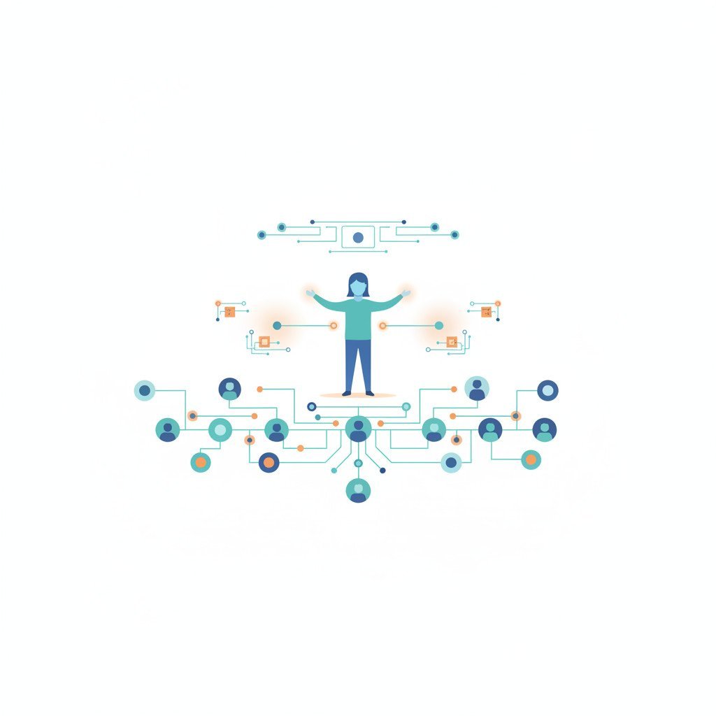 Middle manager connecting AI and teams