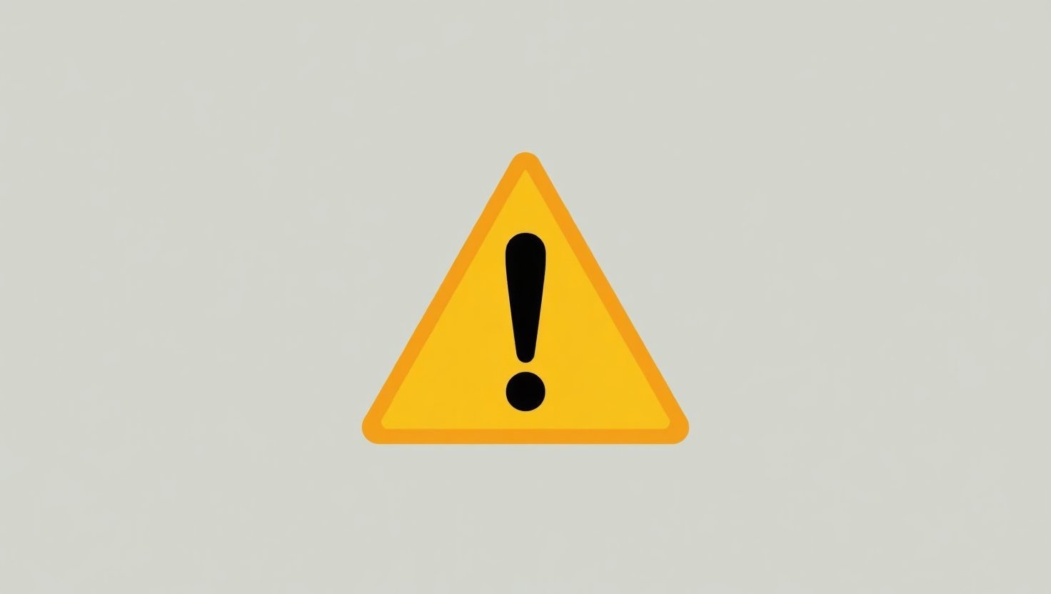 Caution symbol related to AI technology