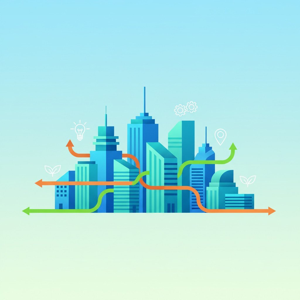 Dynamic business environment illustration