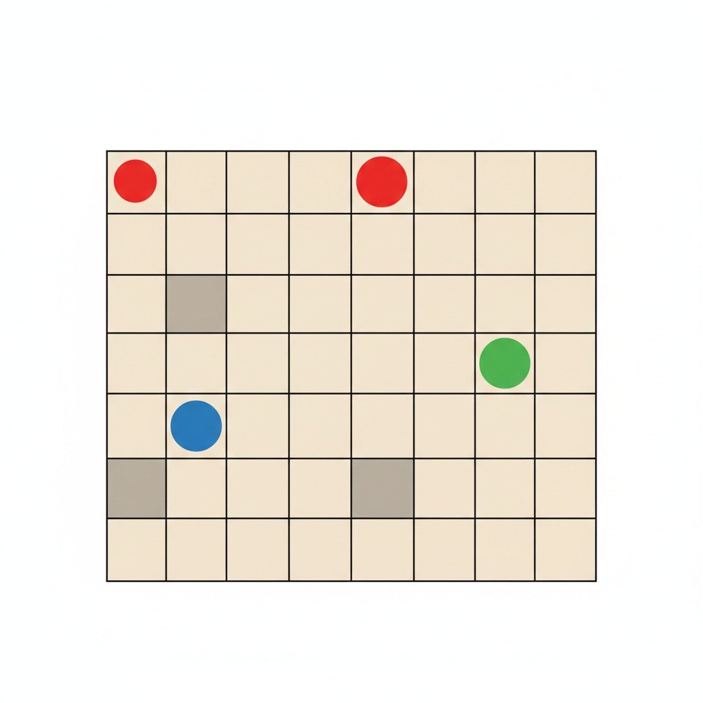 multi-agent grid world illustration